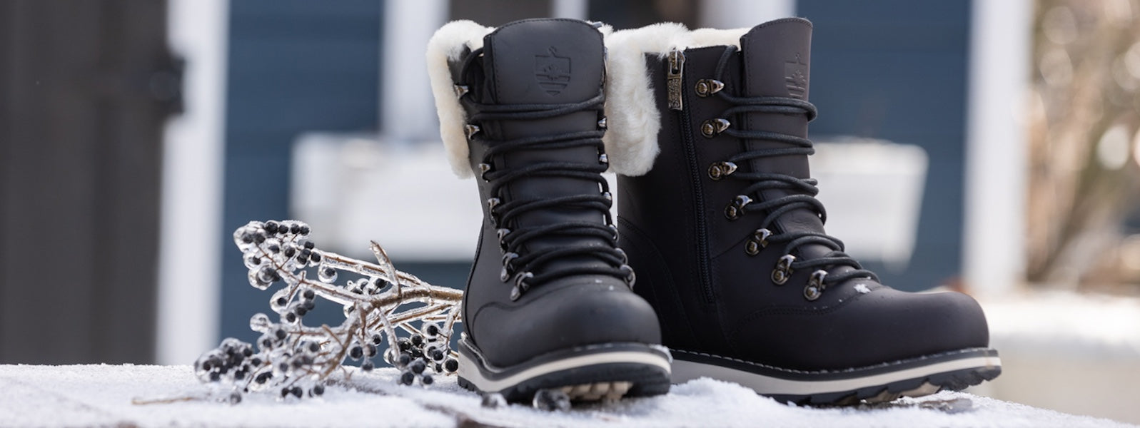 Cambridge All Black Winter Boots for Women in the Snow