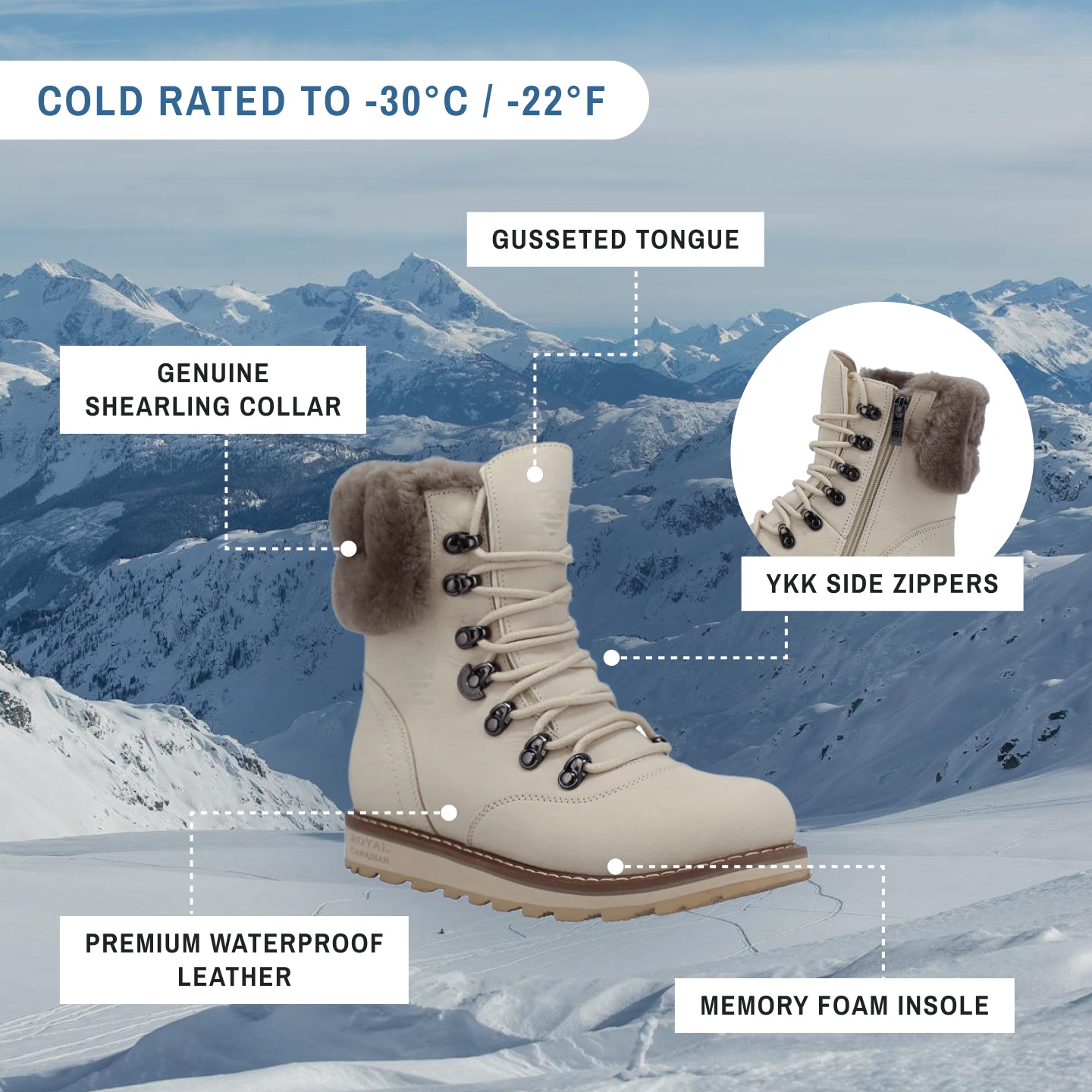 CAMBRIDGE | Botte d'hiver pour femme Pale Ale White