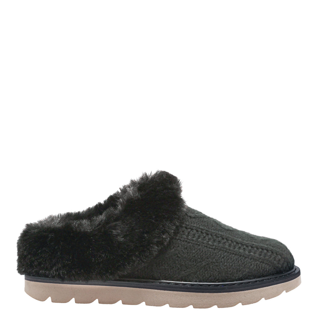 AMBER | Women's Slipper Black Knit