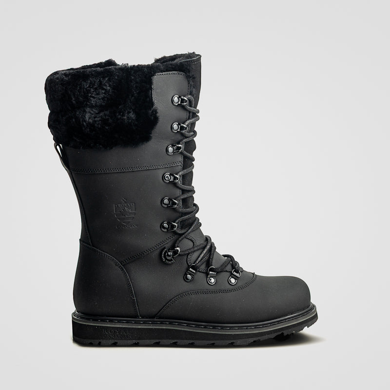 Castlegar All Black women's mid-calf winter boot