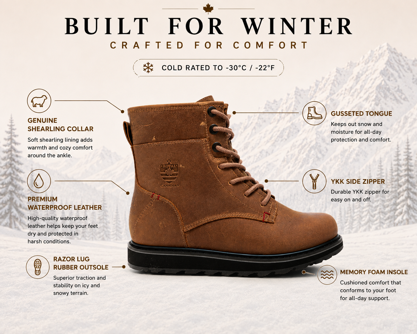 ARMSTRONG | Botas de invierno para hombre totalmente negras