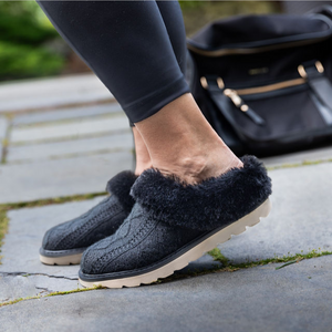 AMBER | Women's Slipper Black Knit