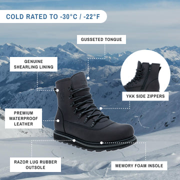 ARMSTRONG | Botas de invierno para hombre totalmente negras