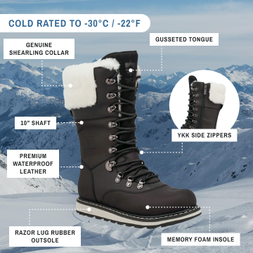 CASTLEGAR | Bota de Invierno Mujer Negro Lager