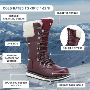 CASTLEGAR | Bota de Invierno Mujer Burdeos