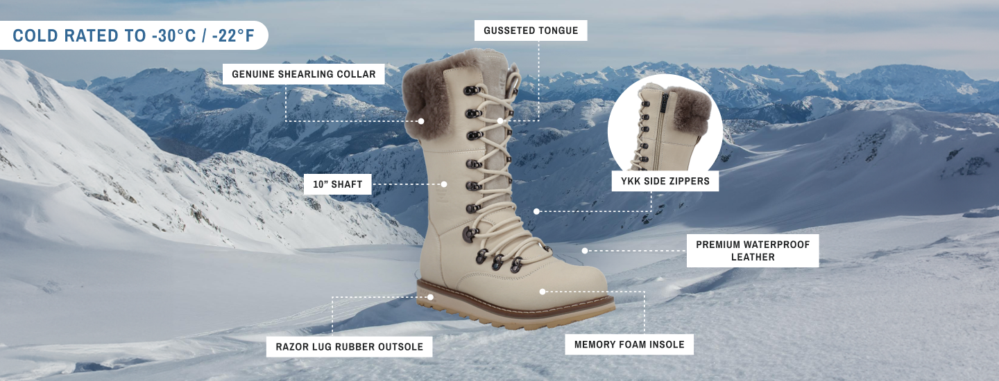 CASTLEGAR | Women's Winter Boot Pale Ale White