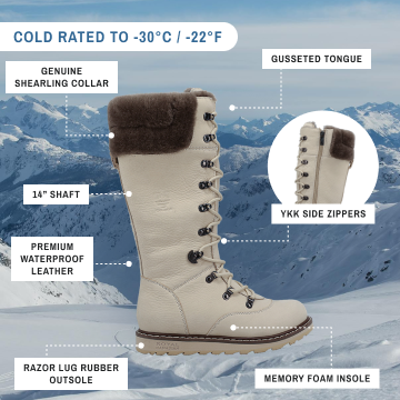 Dalhousie | Bota de Invierno Mujer Pale Ale Blanco