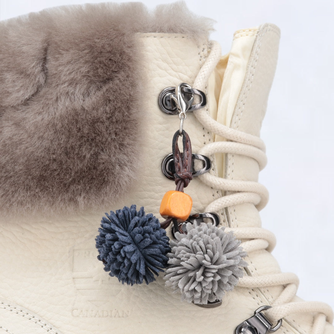 Royal Charm in Navy/Grey Pom Pom